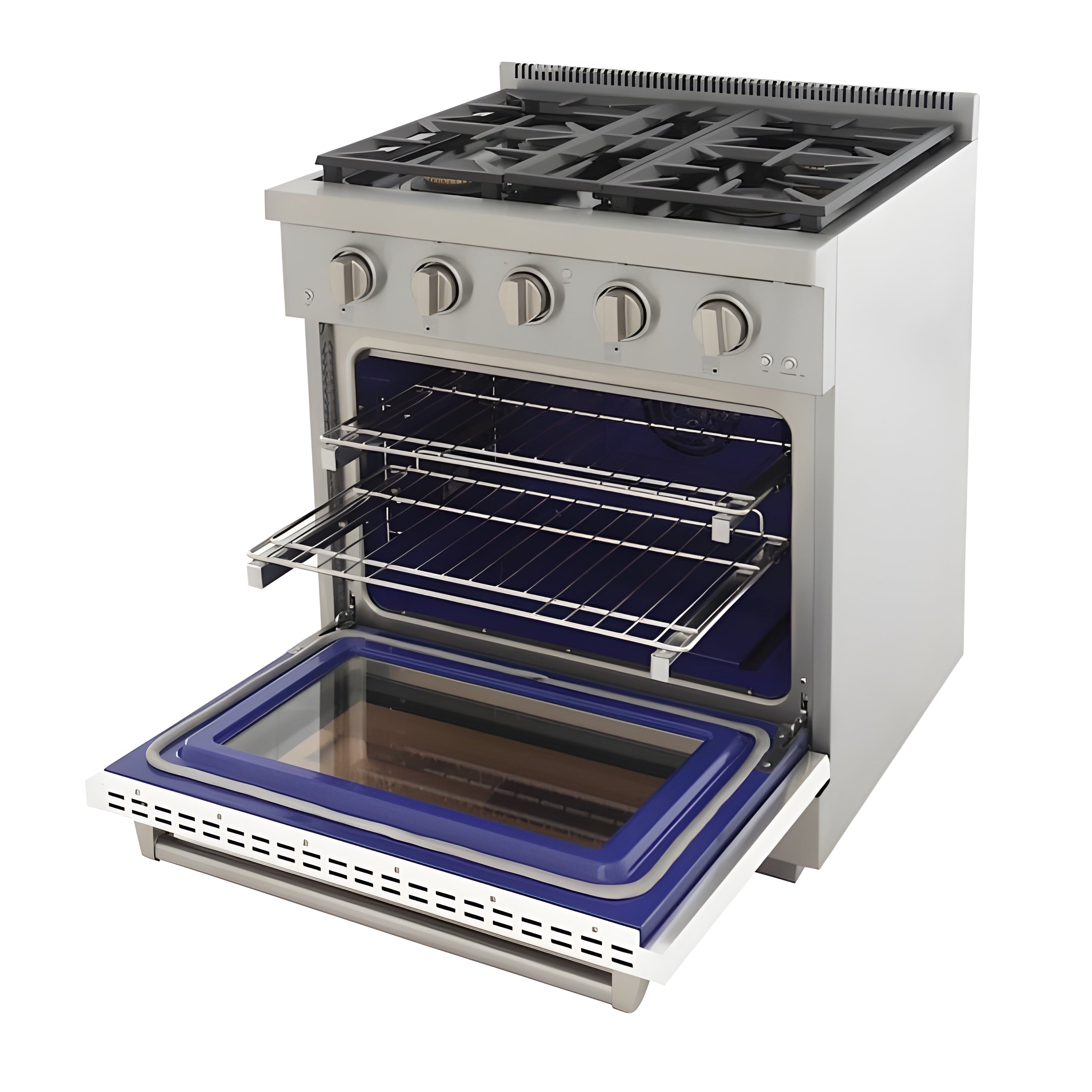 Kucht Professional 30" 4.2 cu. ft. Natural Gas Range in White with Silver Accents - KFX300-W
