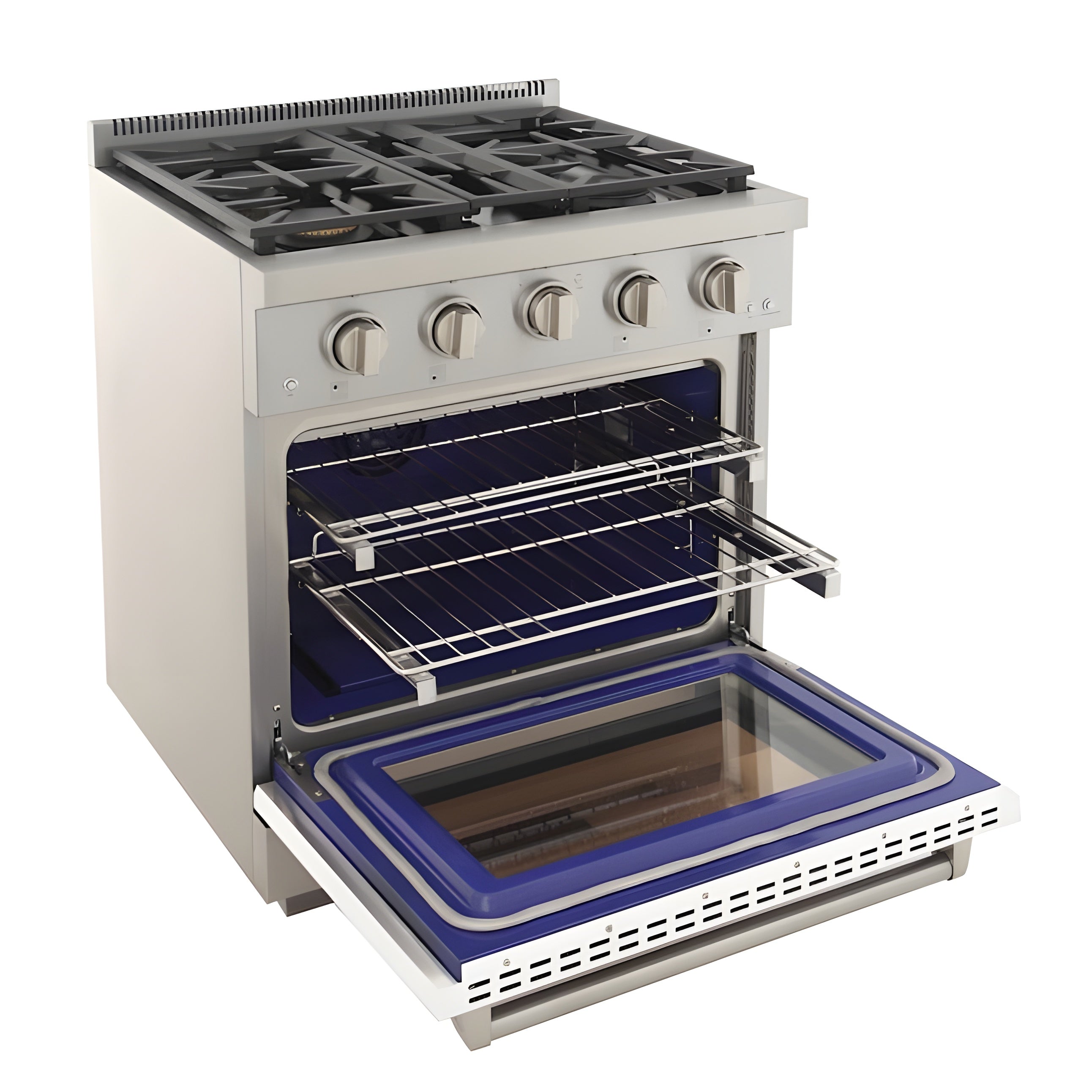 Kucht Professional 30" 4.2 cu. ft. Natural Gas Range in White with Silver Accents - KFX300-W