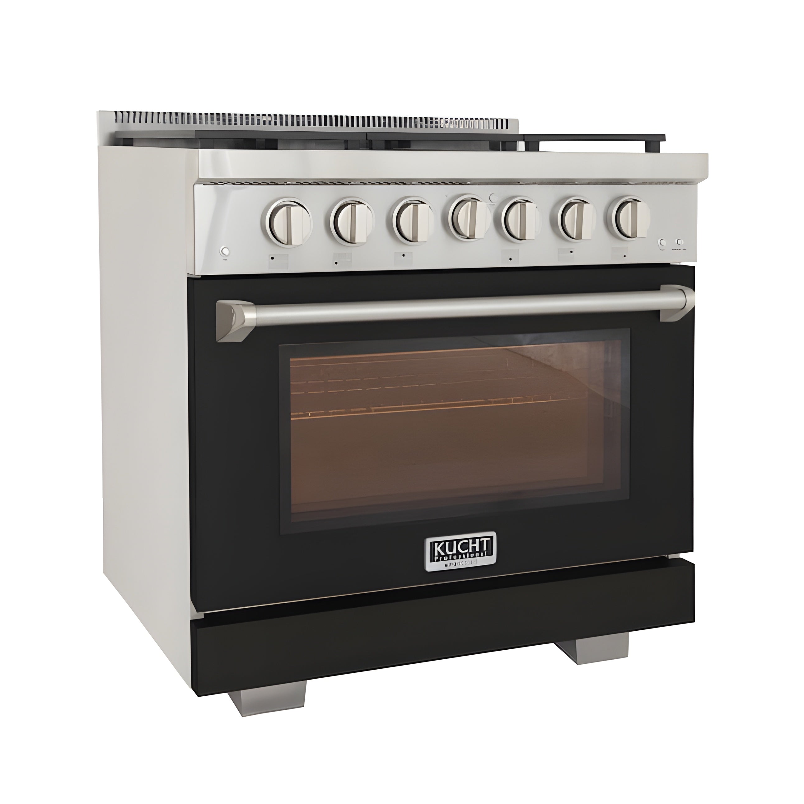 Kucht Professional 36" 5.2 cu. ft. Propane Gas Range in Black with True Simmer Burners - KFX3600X/LP-BK