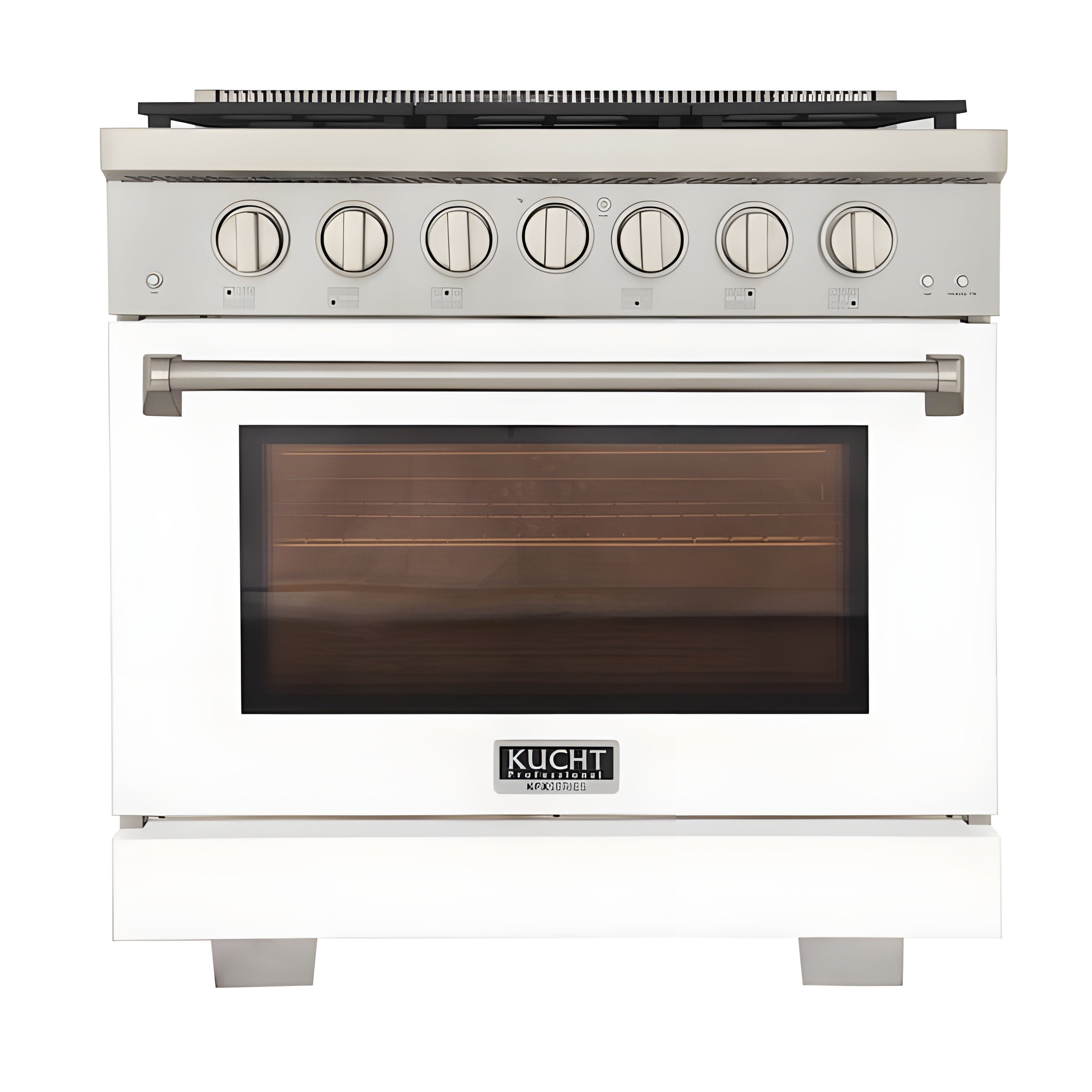 Kucht Professional 36" 5.2 cu. ft. Natural Gas Range in White with True Simmer Burners - KFX3600X-W