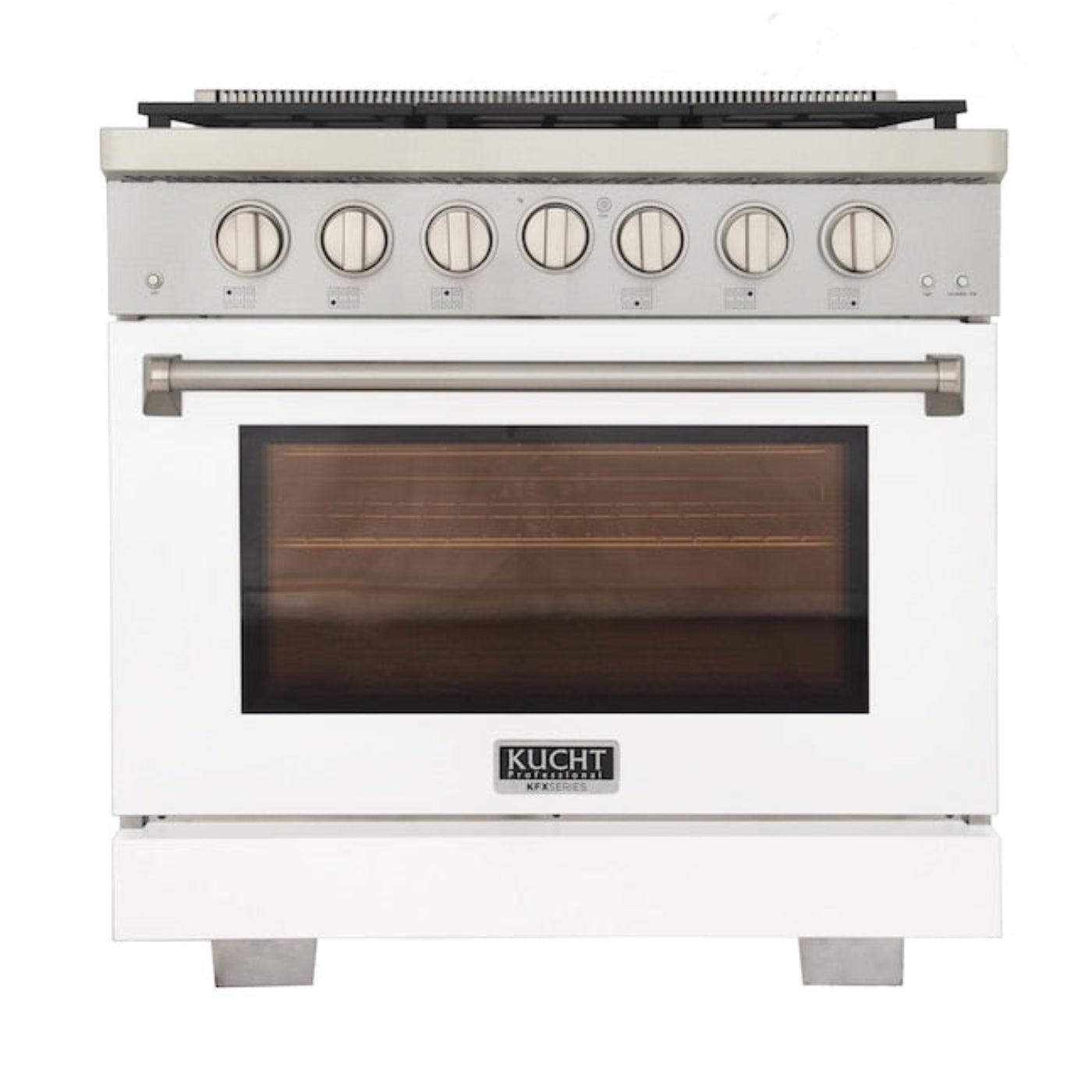 Kucht Professional 36" 5.2 cu. ft. Natural Gas Range in White with True Simmer Burners - KFX3600X-W
