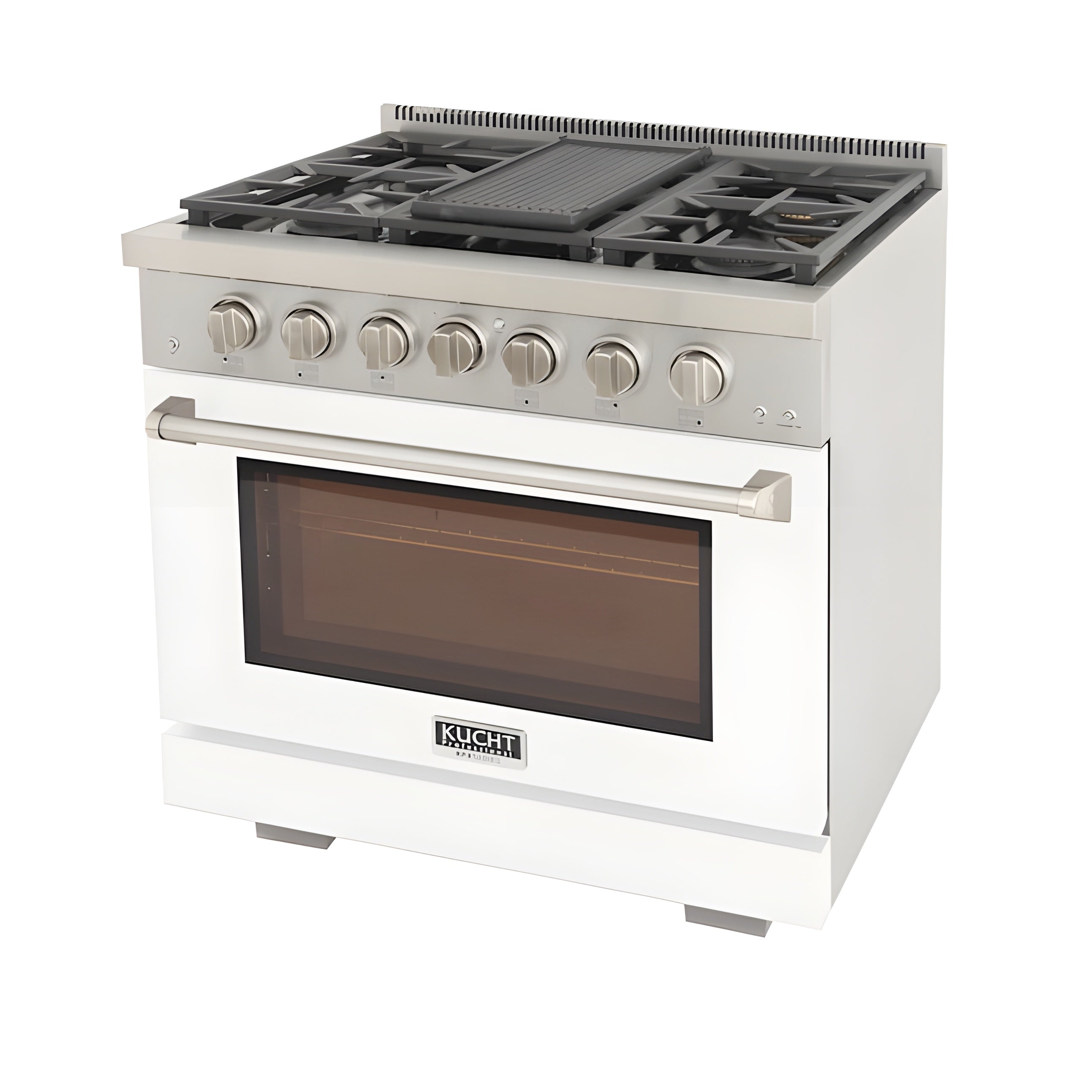 Kucht Professional 36" 5.2 cu. ft. Natural Gas Range in White with True Simmer Burners - KFX3600X-W