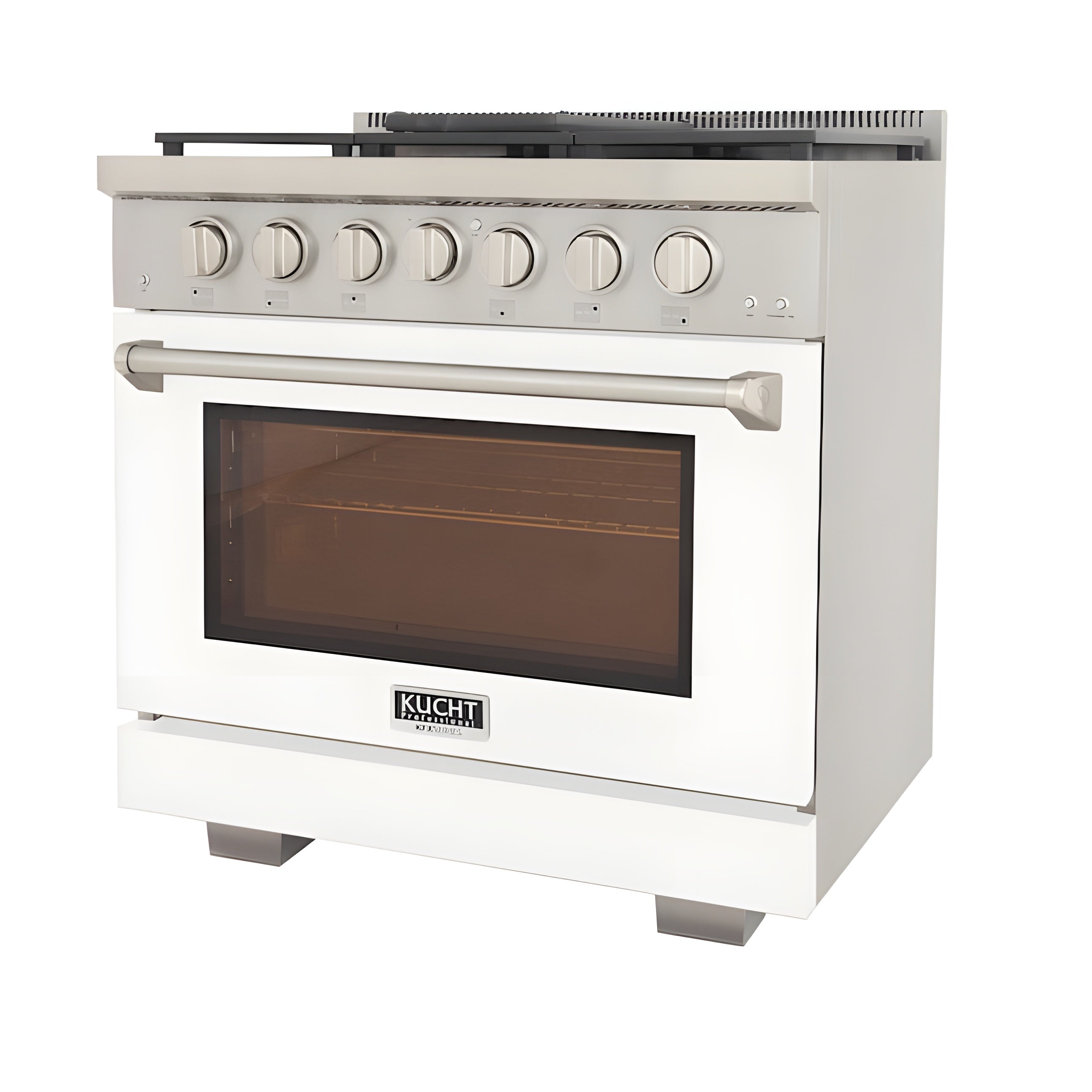 Kucht Professional 36" 5.2 cu. ft. Natural Gas Range in White with True Simmer Burners - KFX3600X-W