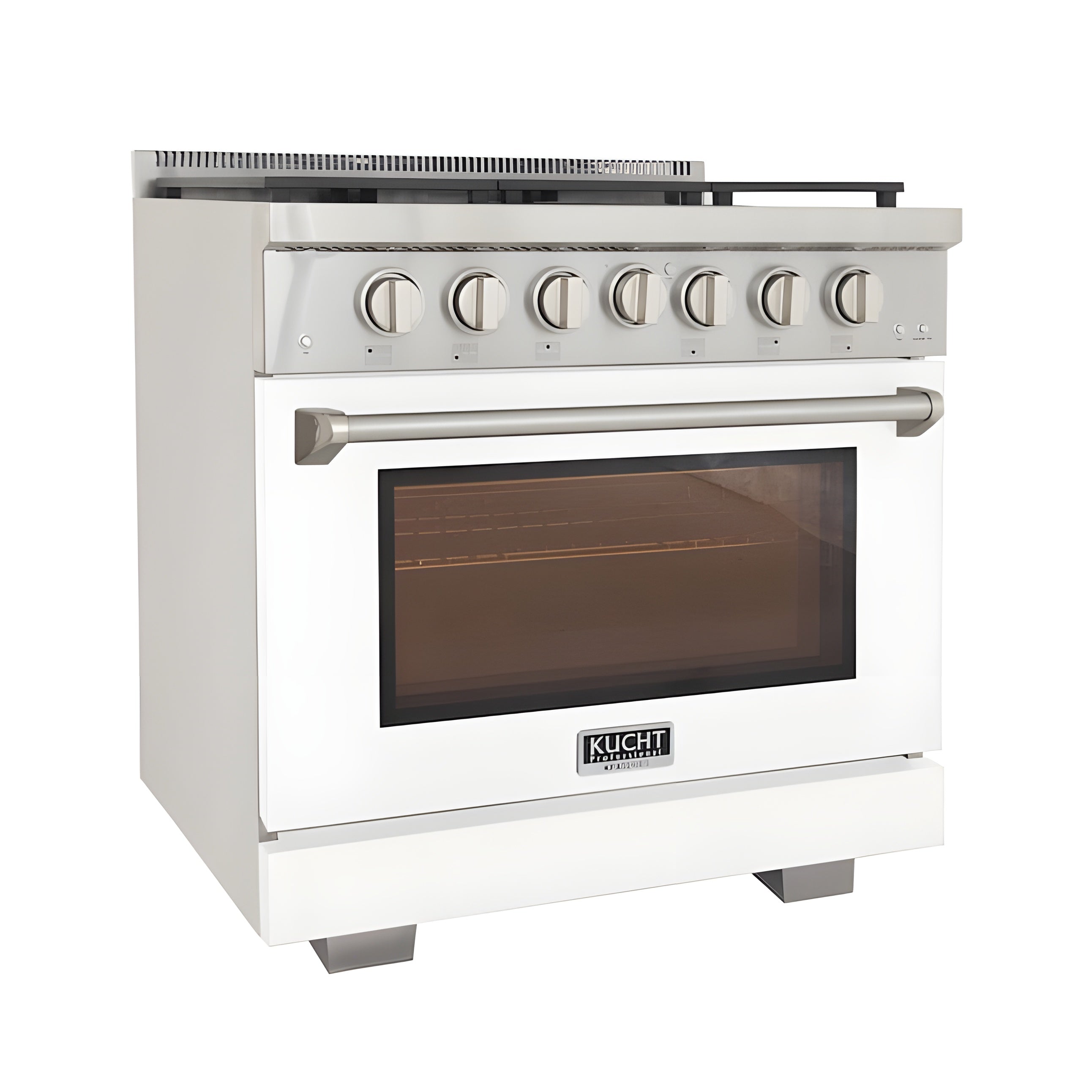 Kucht Professional 36" 5.2 cu. ft. Propane Gas Range in White with True Simmer Burners - KFX3600X/LP-W