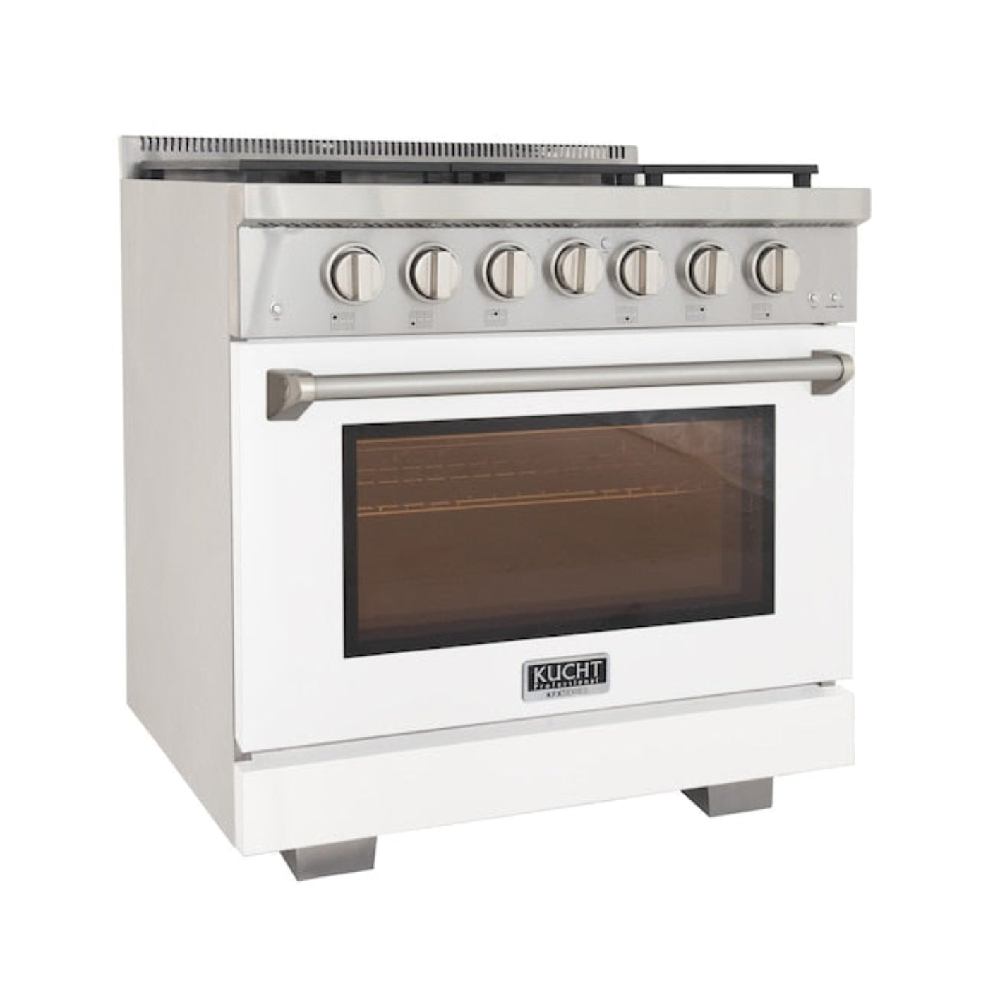 Kucht Professional 36" 5.2 cu. ft. Natural Gas Range in White with True Simmer Burners - KFX3600X-W