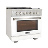 Kucht Professional 36" 5.2 cu. ft. Natural Gas Range in White with True Simmer Burners - KFX3600X-W