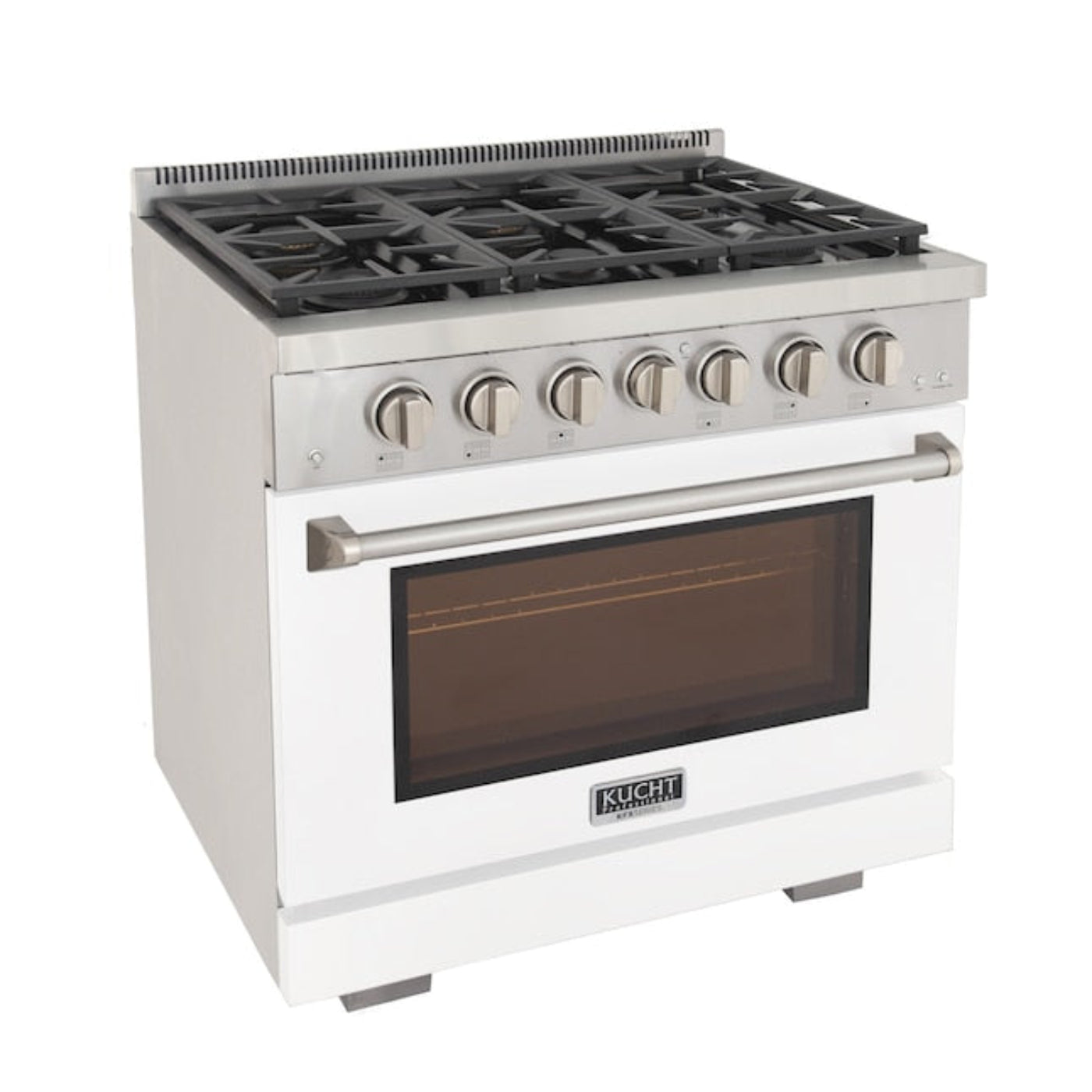 Kucht Professional 36" 5.2 cu. ft. Natural Gas Range in White with True Simmer Burners - KFX3600X-W