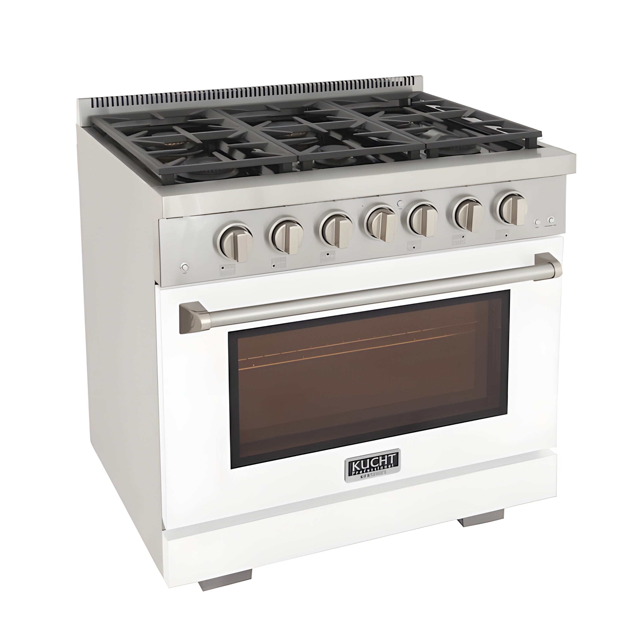 Kucht Professional 36" 5.2 cu. ft. Natural Gas Range in White with True Simmer Burners - KFX3600X-W