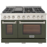 Kucht Professional 30" 4.2 cu ft. Natural Gas Range in Olive Green with Silver Accents- KNG301-OG