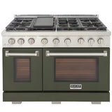 Kucht 36" Pro-Style Propane Gas Dual Fuel Range with 4 Burners in Olive Green - KDF362/LP-OG