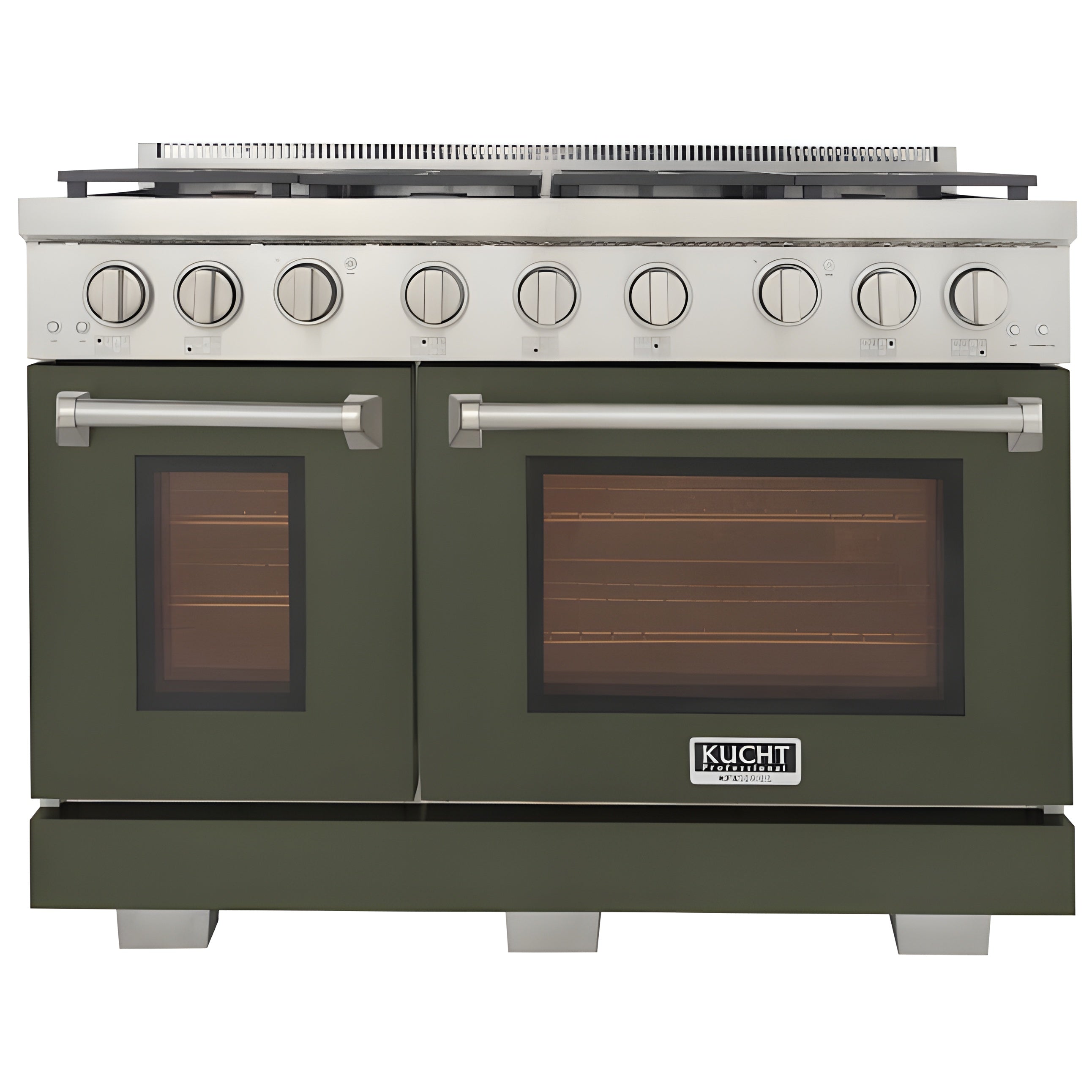 Kucht 36" Pro-Style Propane Gas Dual Fuel Range with 4 Burners in Olive Green - KDF362/LP-OG