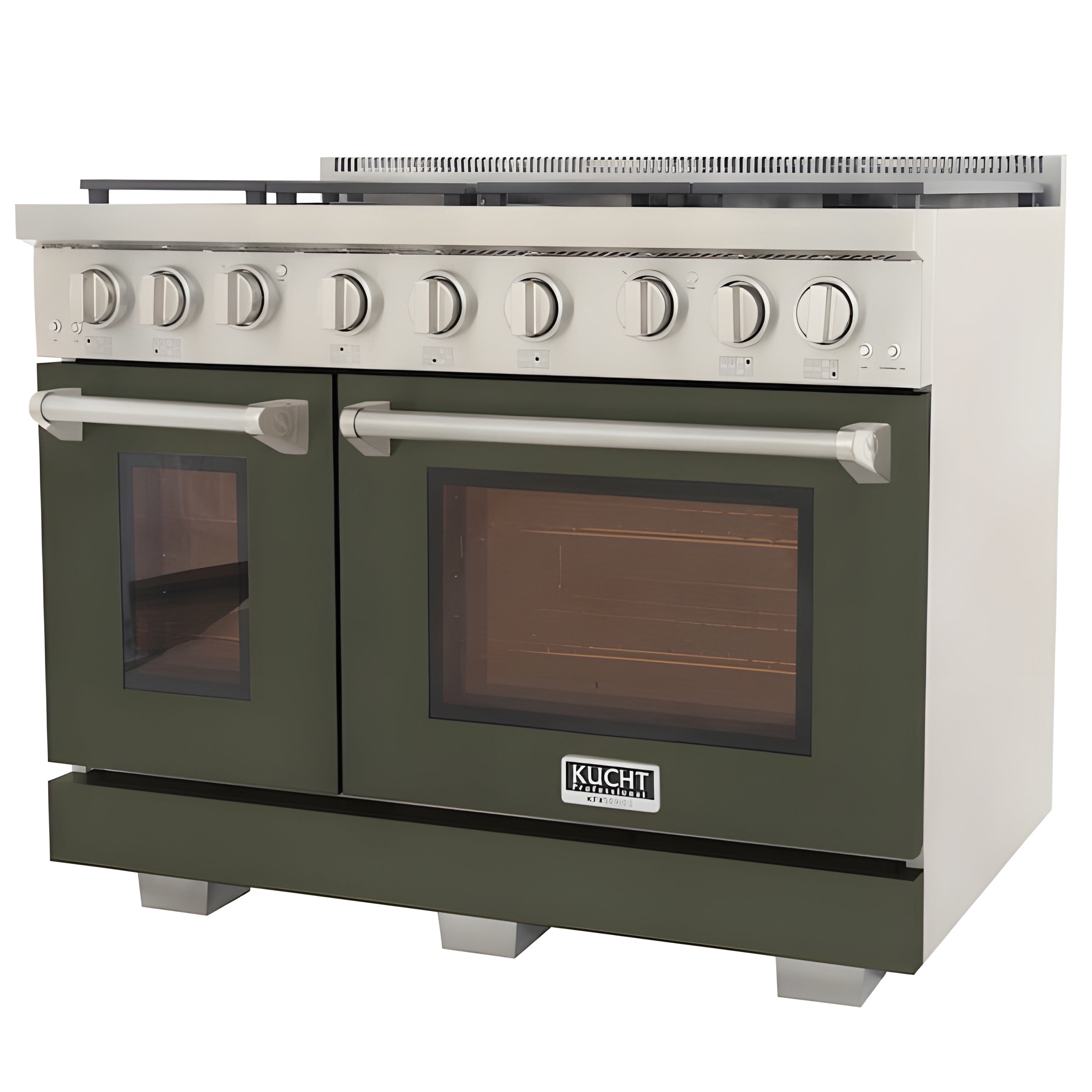 Kucht 36" Pro-Style Propane Gas Dual Fuel Range with 4 Burners in Olive Green - KDF362/LP-OG