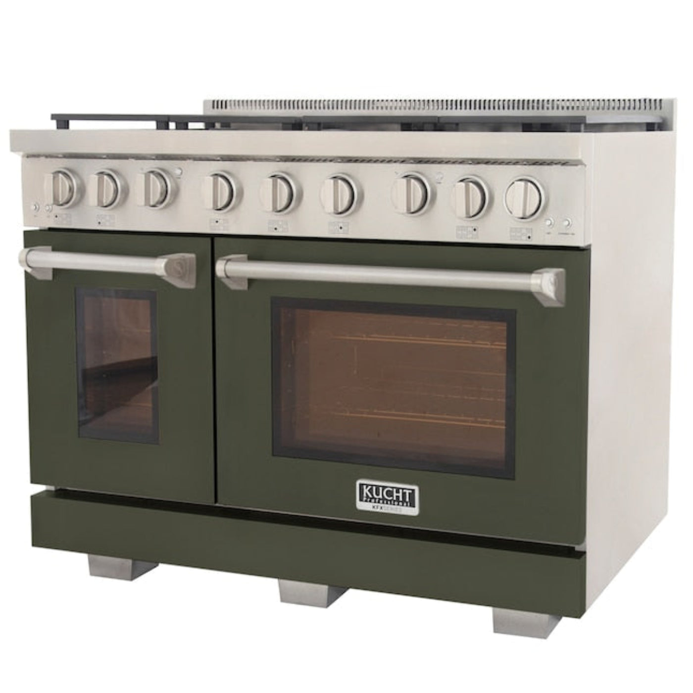 Kucht Professional 30" 4.2 cu ft. Natural Gas Range in Olive Green with Silver Accents- KNG301-OG