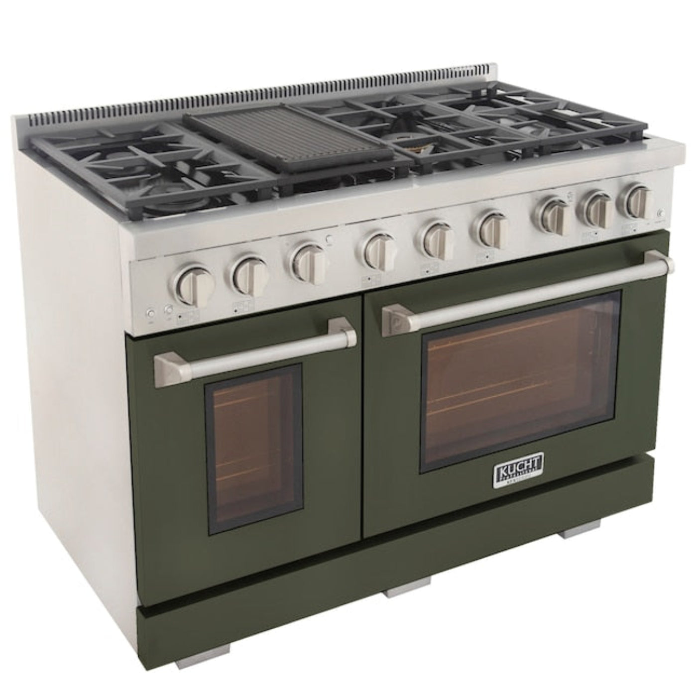 Kucht Professional 30" 4.2 cu ft. Natural Gas Range in Olive Green with Silver Accents- KNG301-OG