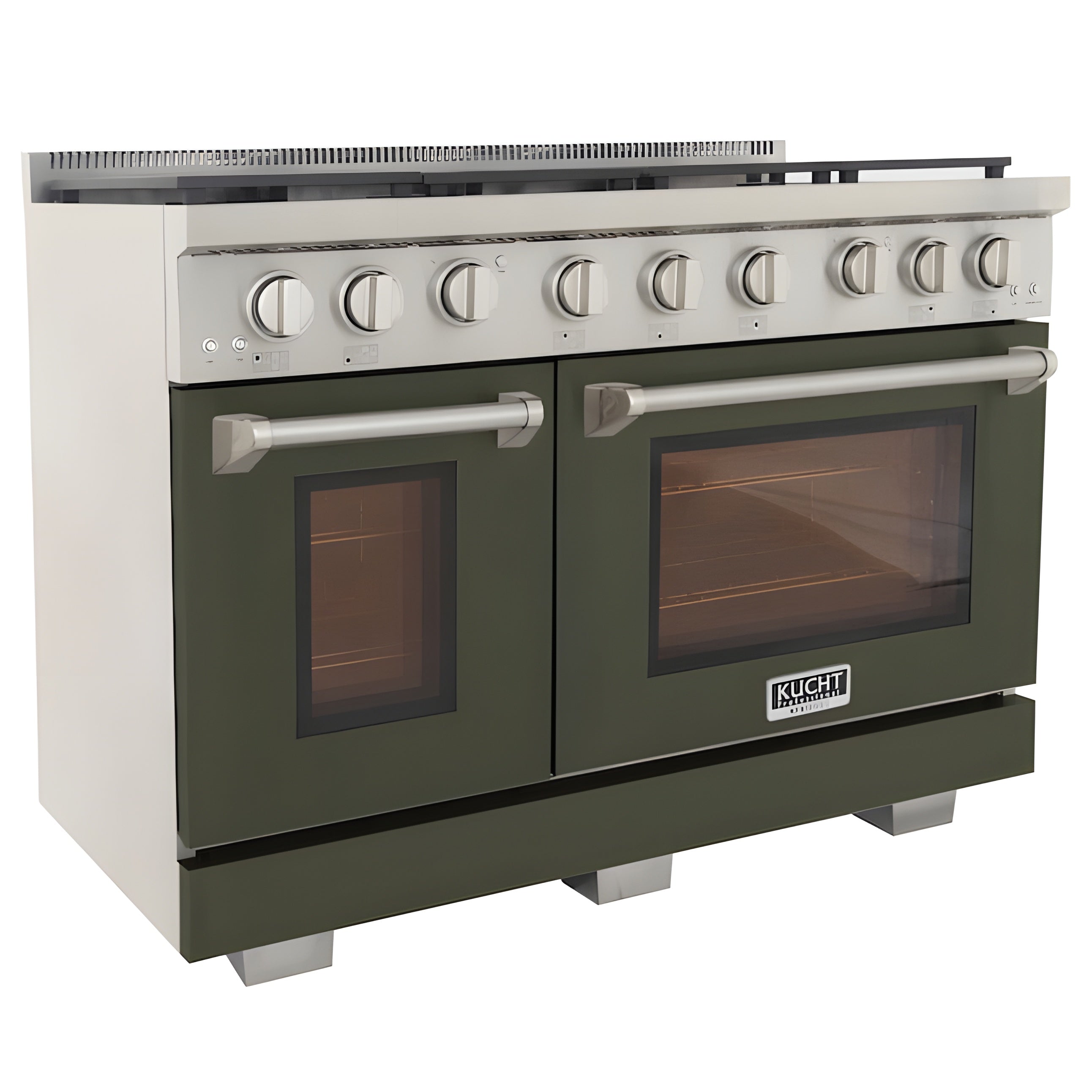Kucht 36" Pro-Style Propane Gas Dual Fuel Range with 4 Burners in Olive Green - KDF362/LP-OG