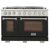 Kucht Professional 48" 6.7 cu. ft. Natural Gas Range in Black with Silver Accents - KFX480-BK