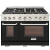 Kucht Professional 48" 6.7 cu. ft. Natural Gas Range in Black with Silver Accents - KFX480-BK