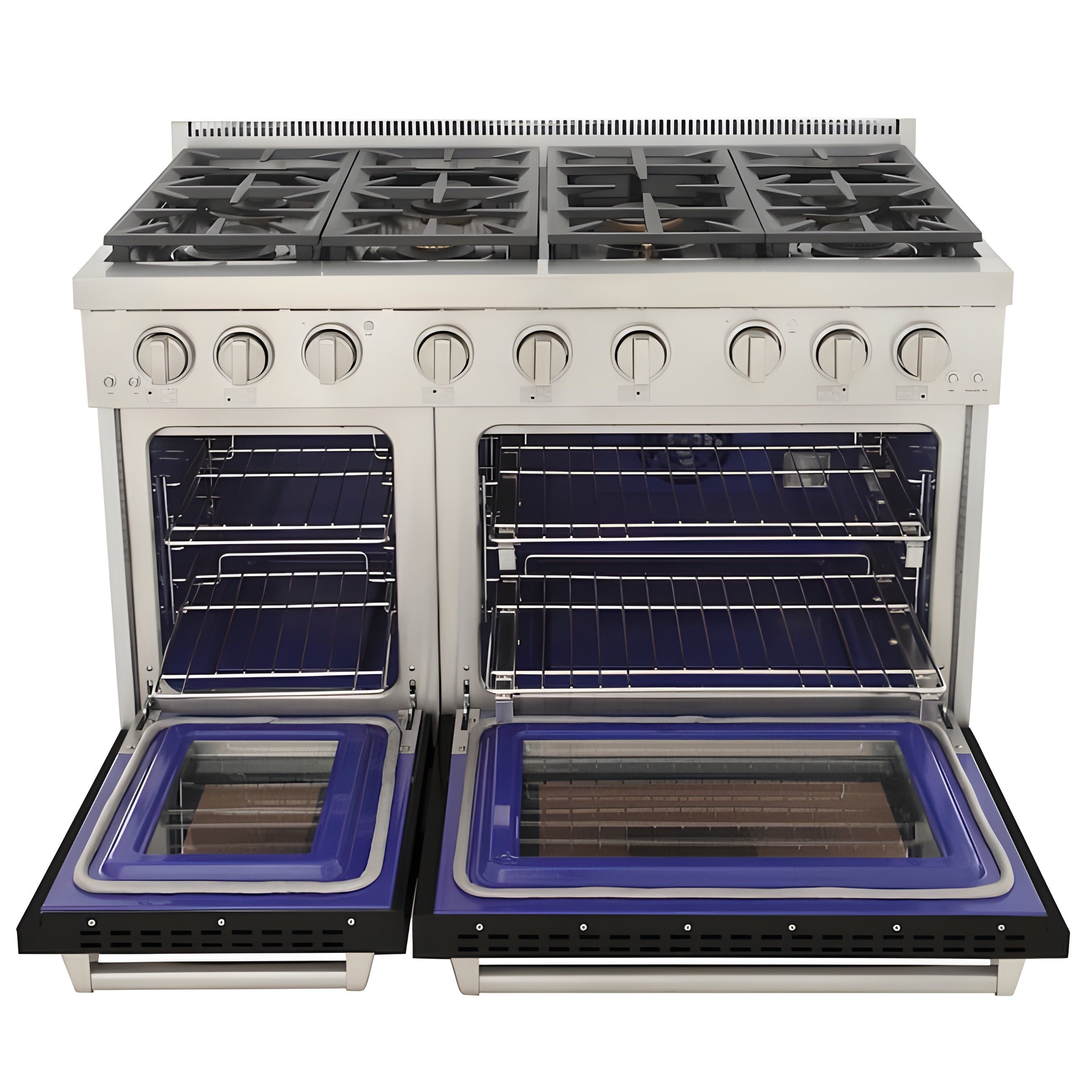Kucht Professional 48" 6.7 cu. ft. Natural Gas Range in Black with Silver Accents - KFX480-BK
