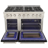 Kucht Professional 48" 6.7 cu. ft. Natural Gas Range in Black with Silver Accents - KFX480-BK