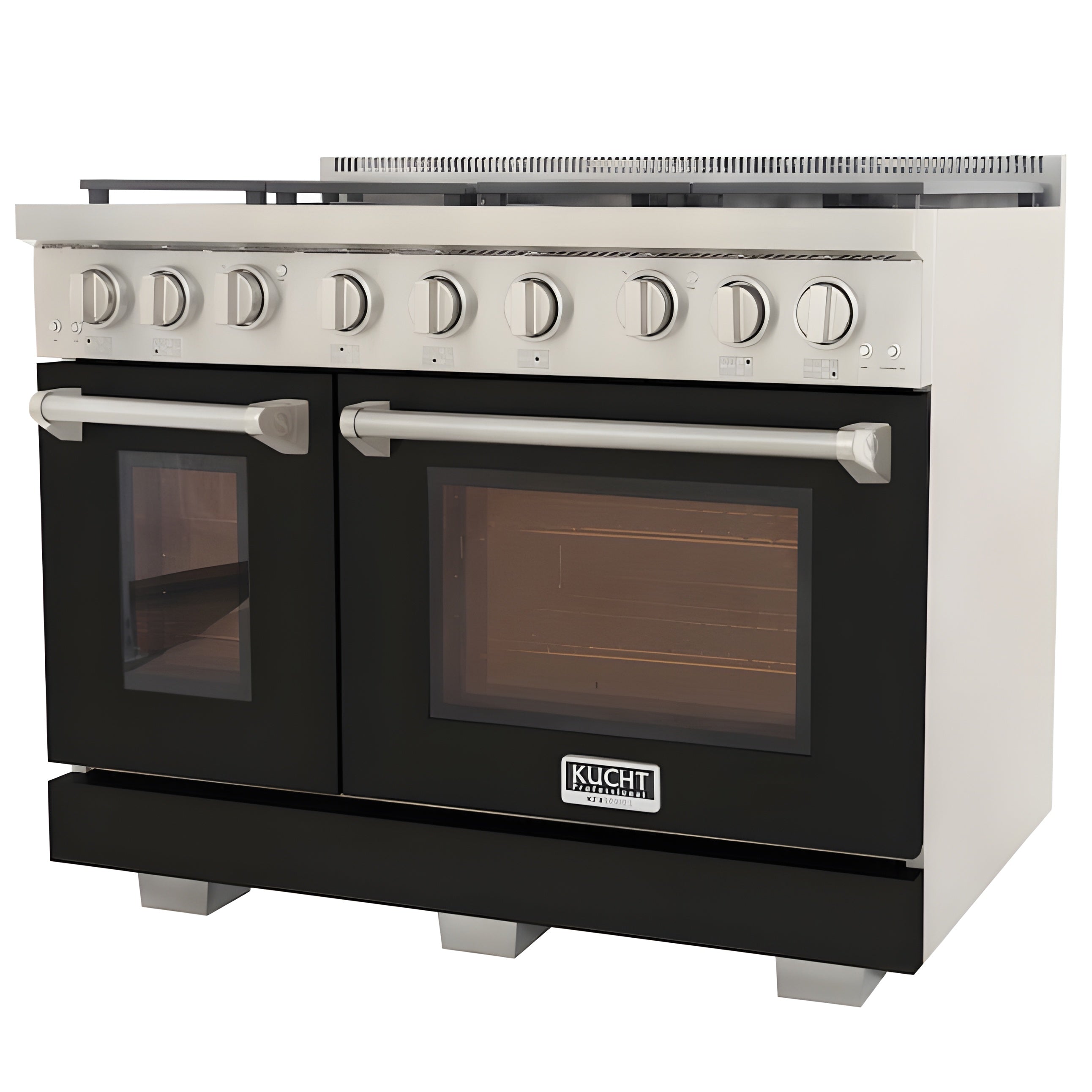 Kucht Professional 48" 6.7 cu. ft. Natural Gas Range in Black with Silver Accents - KFX480-BK