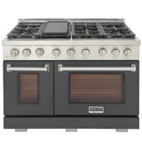 Kucht Professional 48" 6.7 cu. ft. Natural Gas Range in Cement Gray with True Simmer Burners - KFX4800X-GY