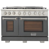 Kucht Professional 48" 6.7 cu. ft. Natural Gas Range in Cement Gray with True Simmer Burners - KFX4800X-GY