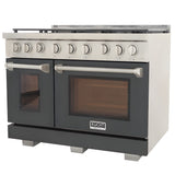 Kucht Professional 48" 6.7 cu. ft. Natural Gas Range in Cement Gray with True Simmer Burners - KFX4800X-GY