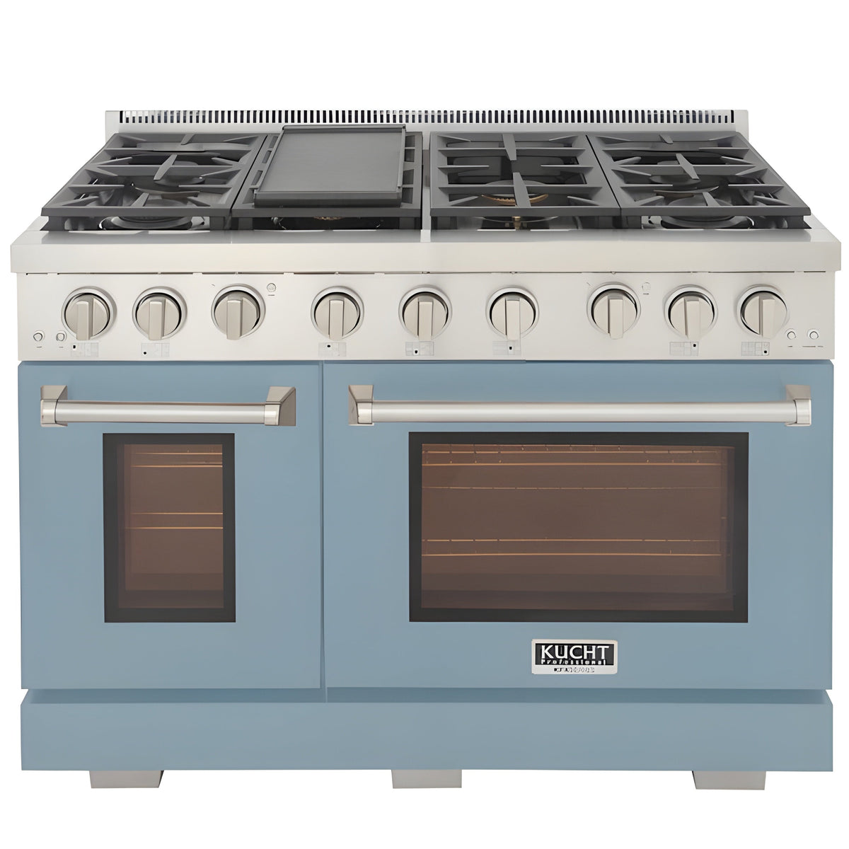 Kucht Professional 48" 6.7 cu. ft. Propane Gas Range in Light Blue with Silver Accents - KFX480/LP-LB