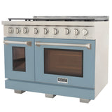 Kucht Professional 48" 6.7 cu. ft. Natural Gas Range in Light Blue with True Simmer Burners - KFX4800X-LB
