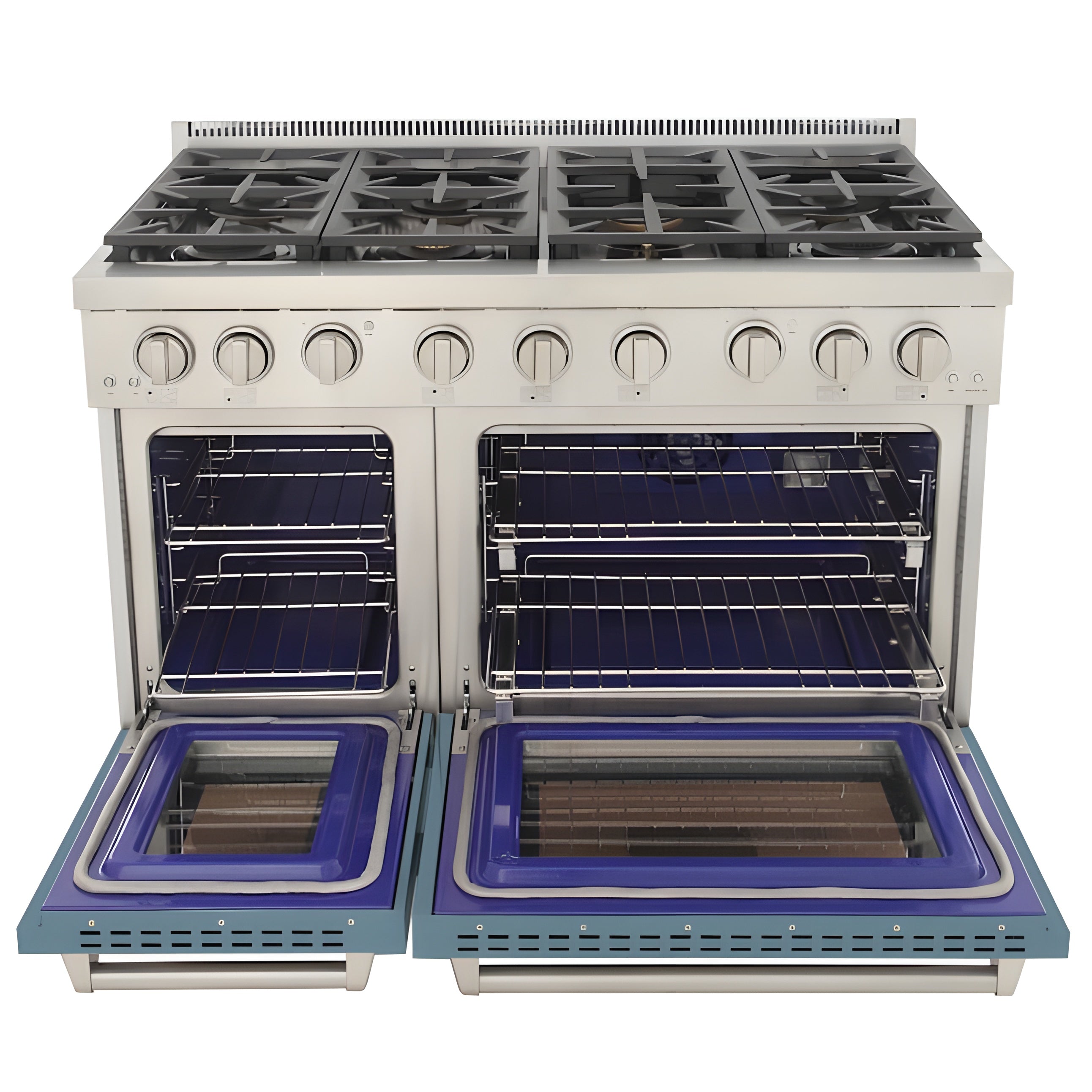 Kucht Professional 48" 6.7 cu. ft. Propane Gas Range in Light Blue with Silver Accents - KFX480/LP-LB