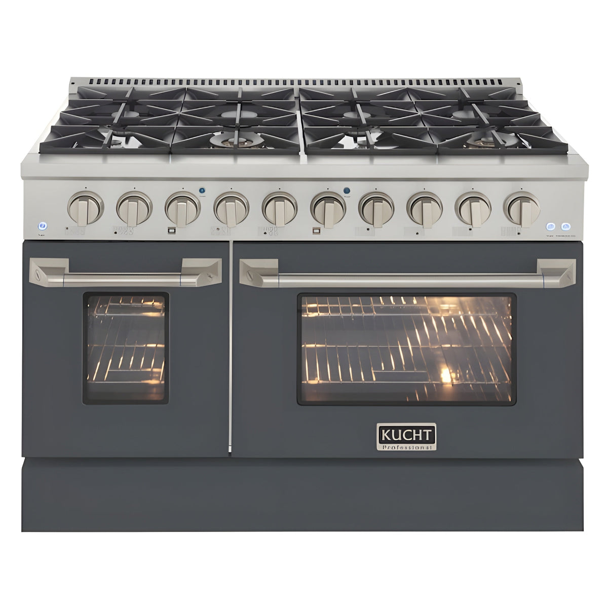 Kucht 48" Pro-Style Natural Gas Dual Fuel Range with 4 Burners in Gray - KDF482-GR