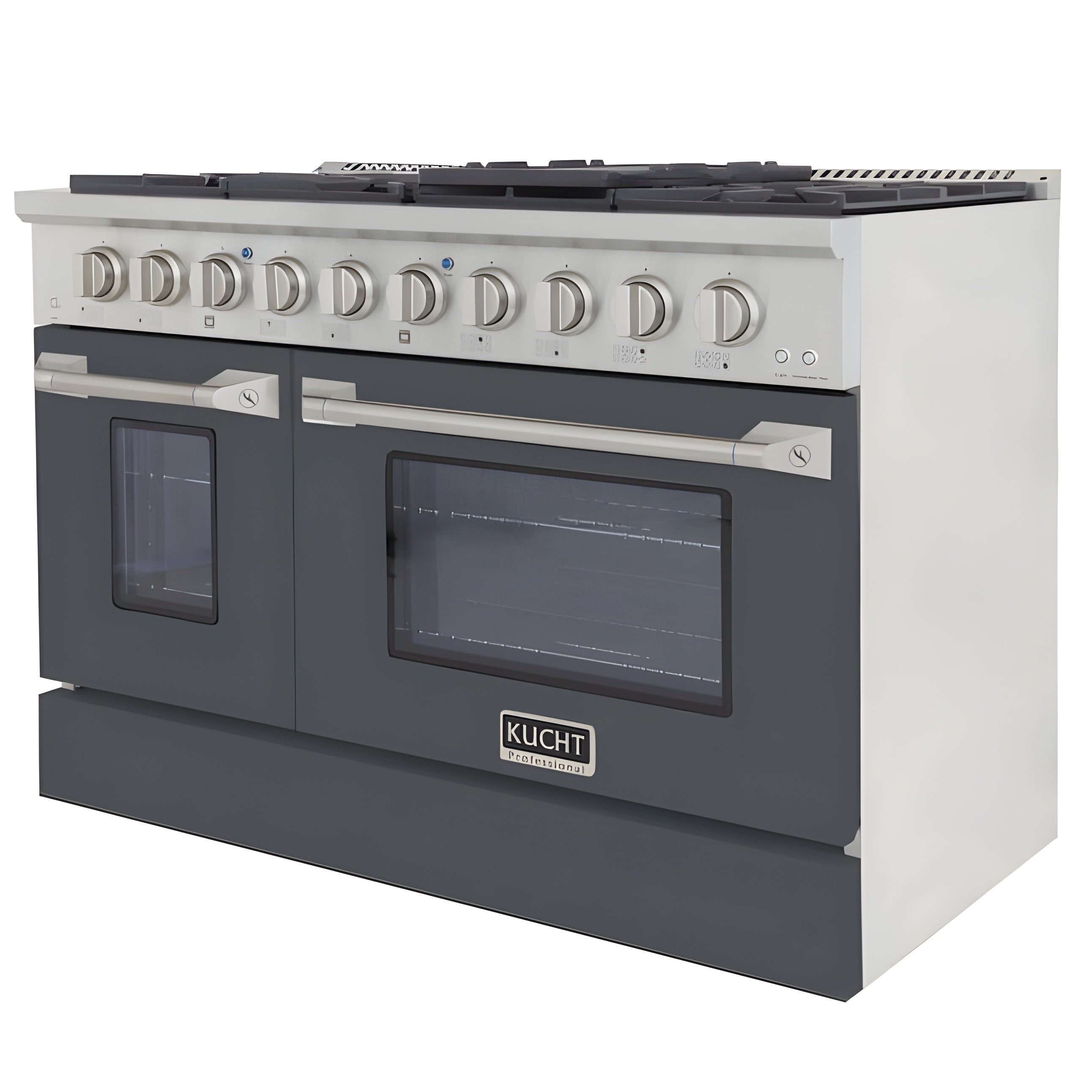 Kucht 48" Pro-Style Natural Gas Dual Fuel Range with 4 Burners in Gray - KDF482-GR