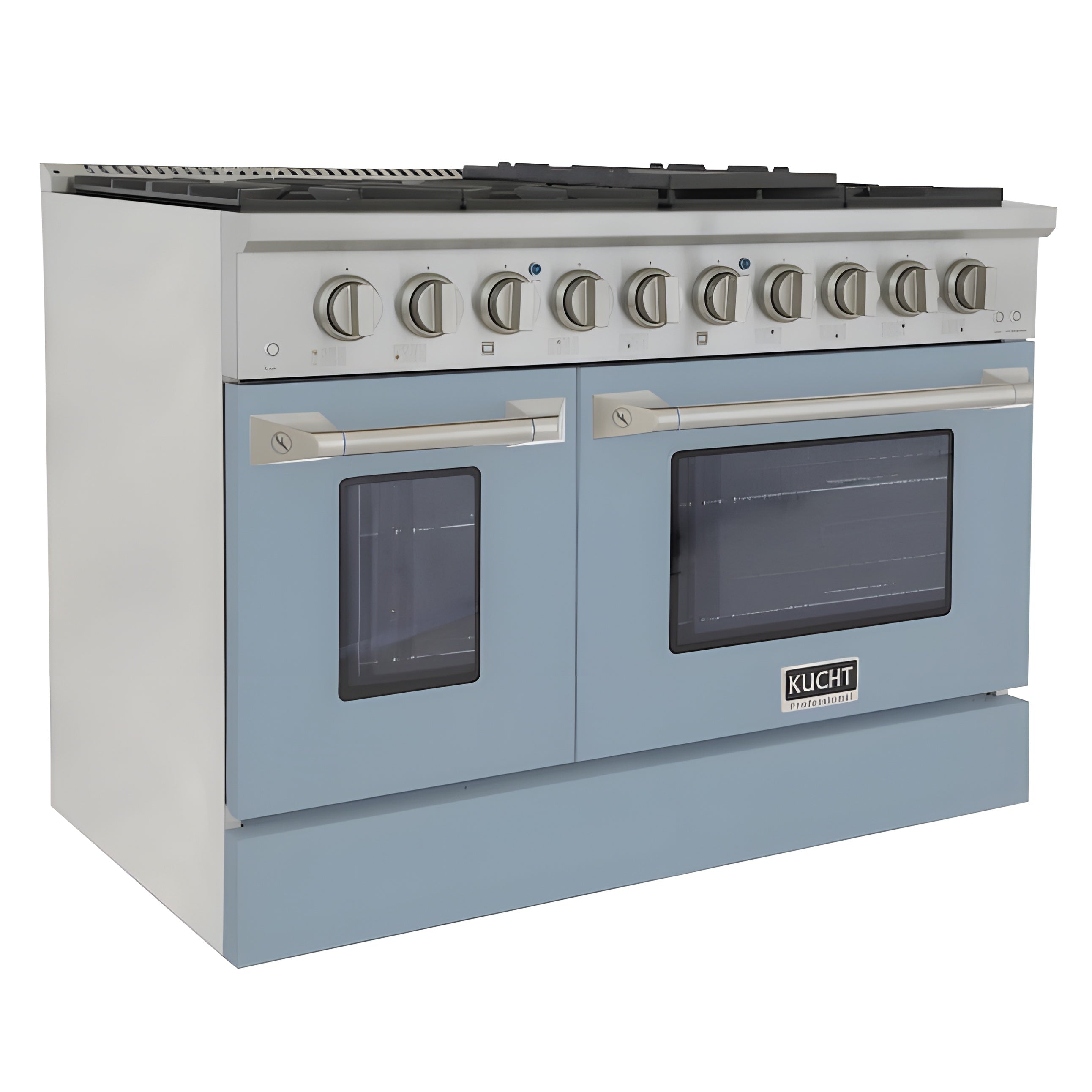 Kucht Professional 48" 6.7 cu ft. Propane Gas Range in Light Blue with Silver Accents - KNG481/LP-LB