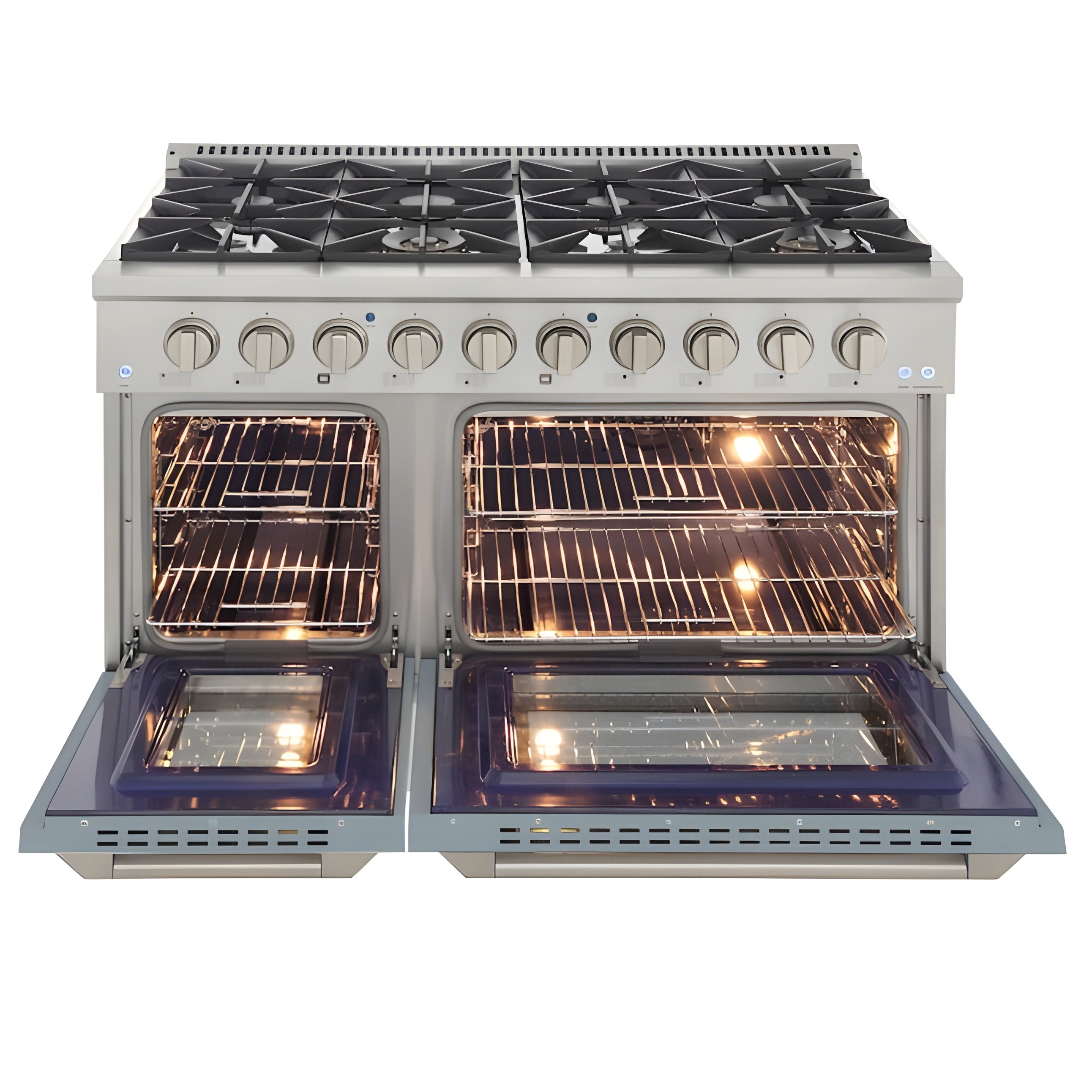 Kucht Professional 48" 6.7 cu ft. Propane Gas Range in Light Blue with Silver Accents - KNG481/LP-LB
