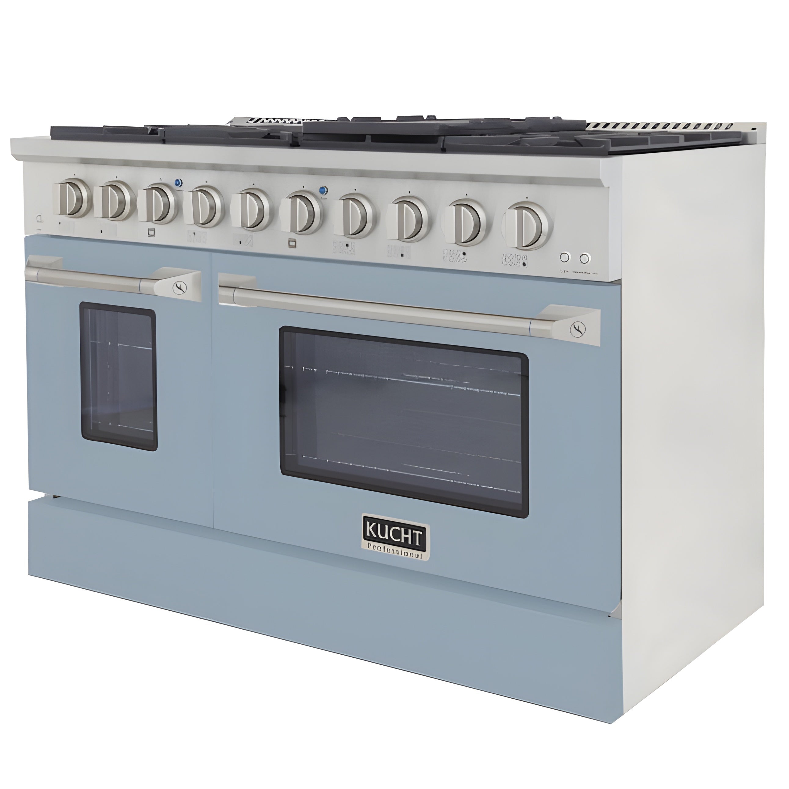 Kucht Professional 48" 6.7 cu ft. Propane Gas Range in Light Blue with Silver Accents - KNG481/LP-LB