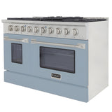 Kucht Professional 48" 6.7 cu ft. Propane Gas Range in Light Blue with Silver Accents - KNG481/LP-LB