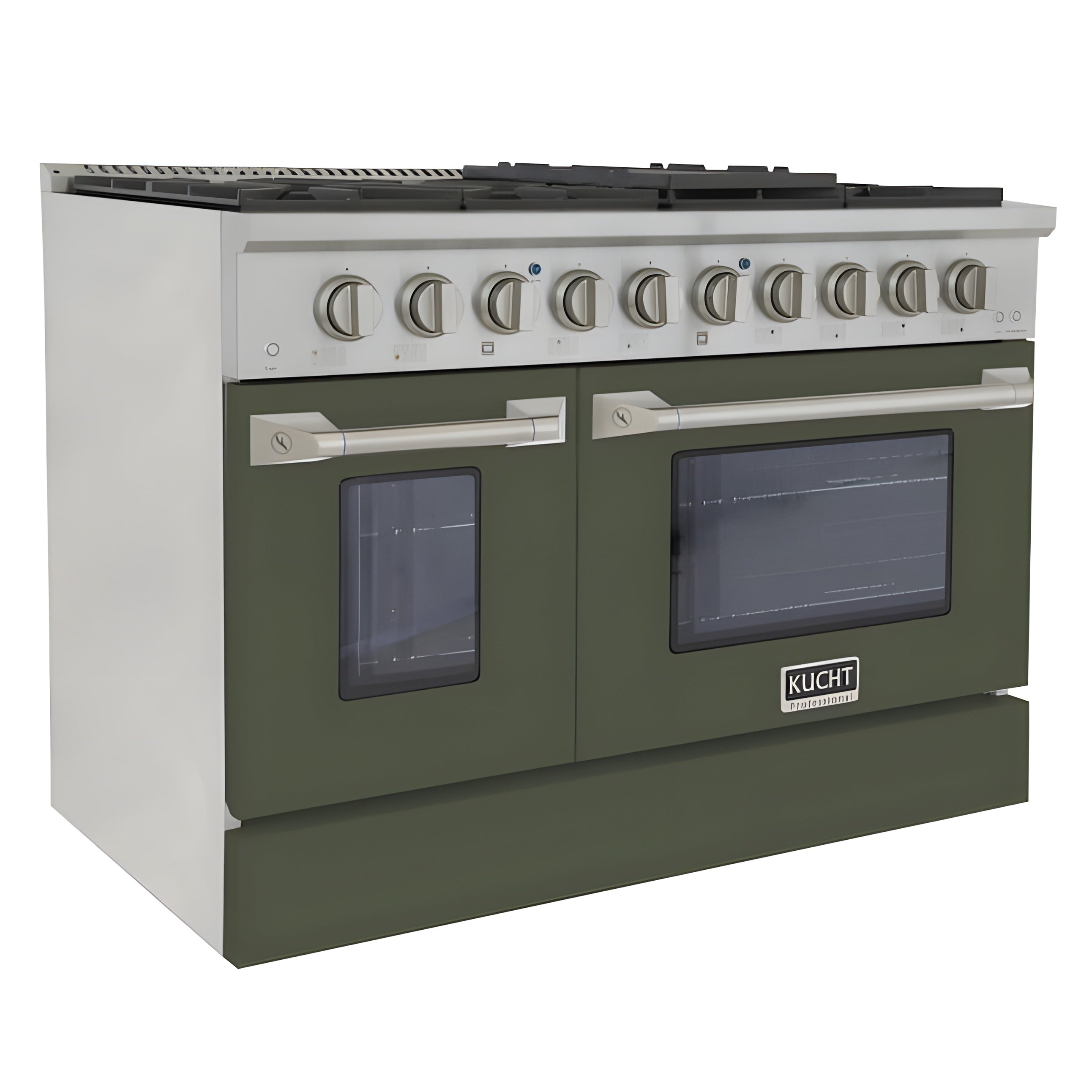 Kucht 48" Pro-Style Natural Gas Dual Fuel Range with 4 Burners in Olive Green - KDF482-OG