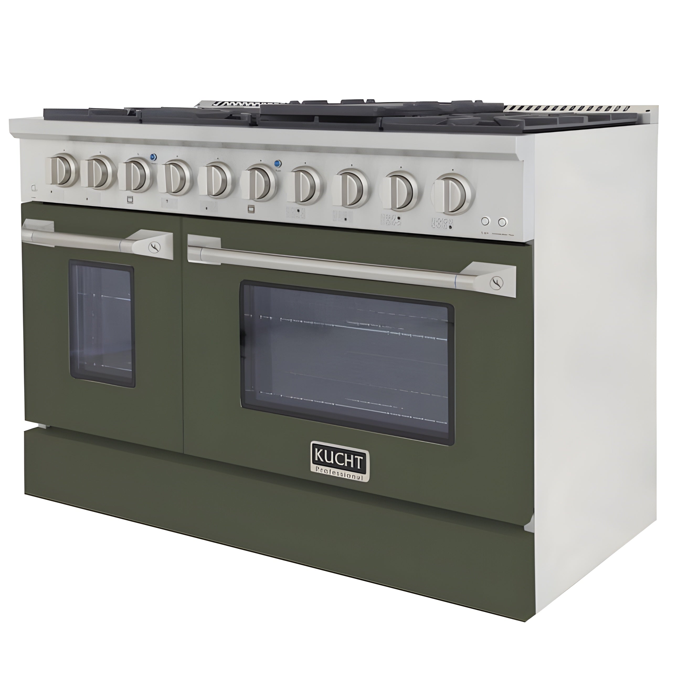 Kucht 48" Pro-Style Natural Gas Dual Fuel Range with 4 Burners in Olive Green - KDF482-OG