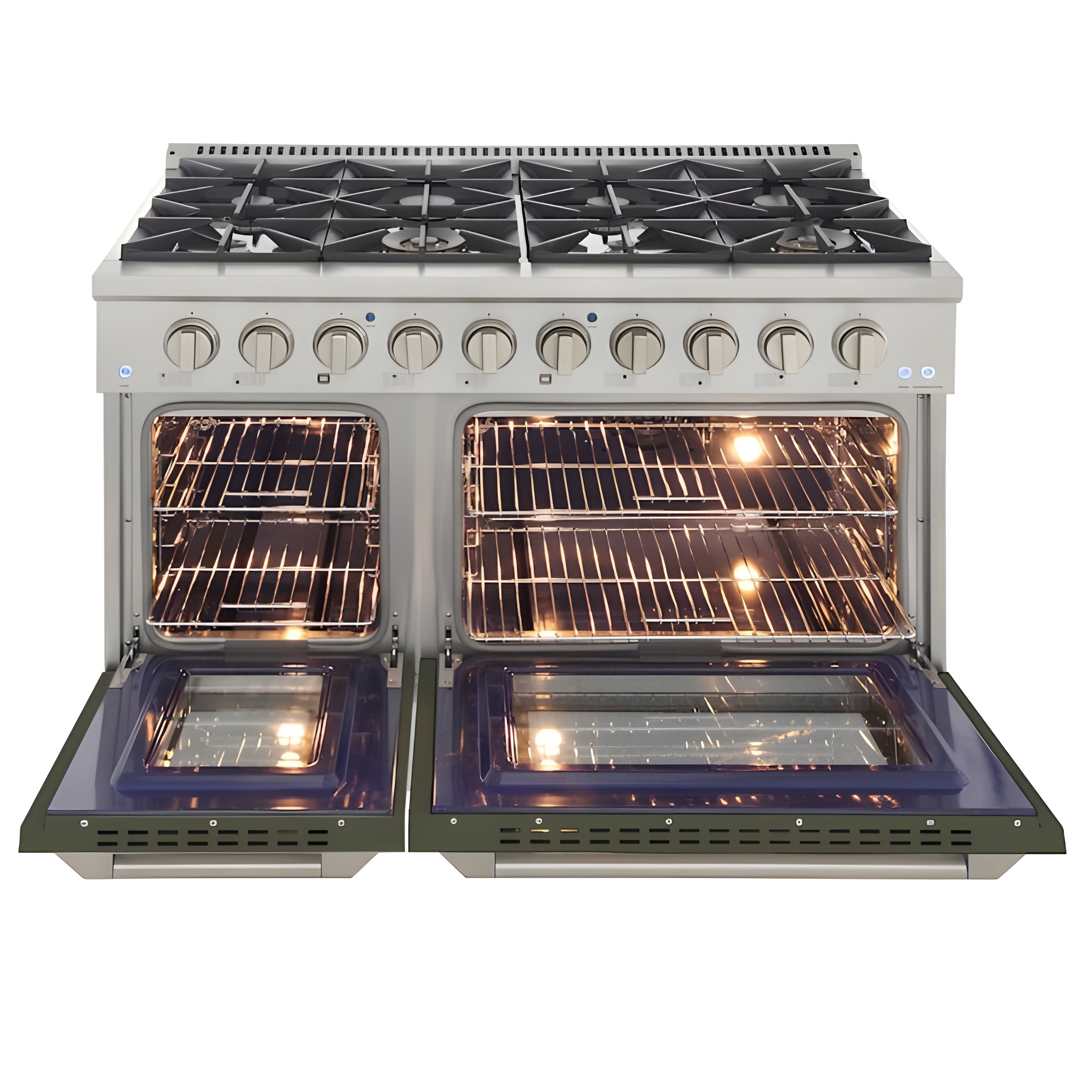 Kucht 48" Pro-Style Natural Gas Dual Fuel Range with 4 Burners in Olive Green - KDF482-OG