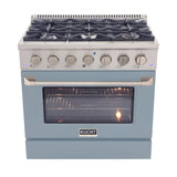 Kucht Professional 36" 5.2 cu ft. Natural Gas Range in Light Blue with Silver Accents - KNG361-LB