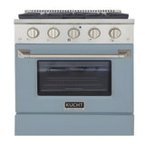 Kucht Professional 30" 4.2 cu ft. Propane Gas Range in Light Blue with Silver Accents - KNG301/LP-LB