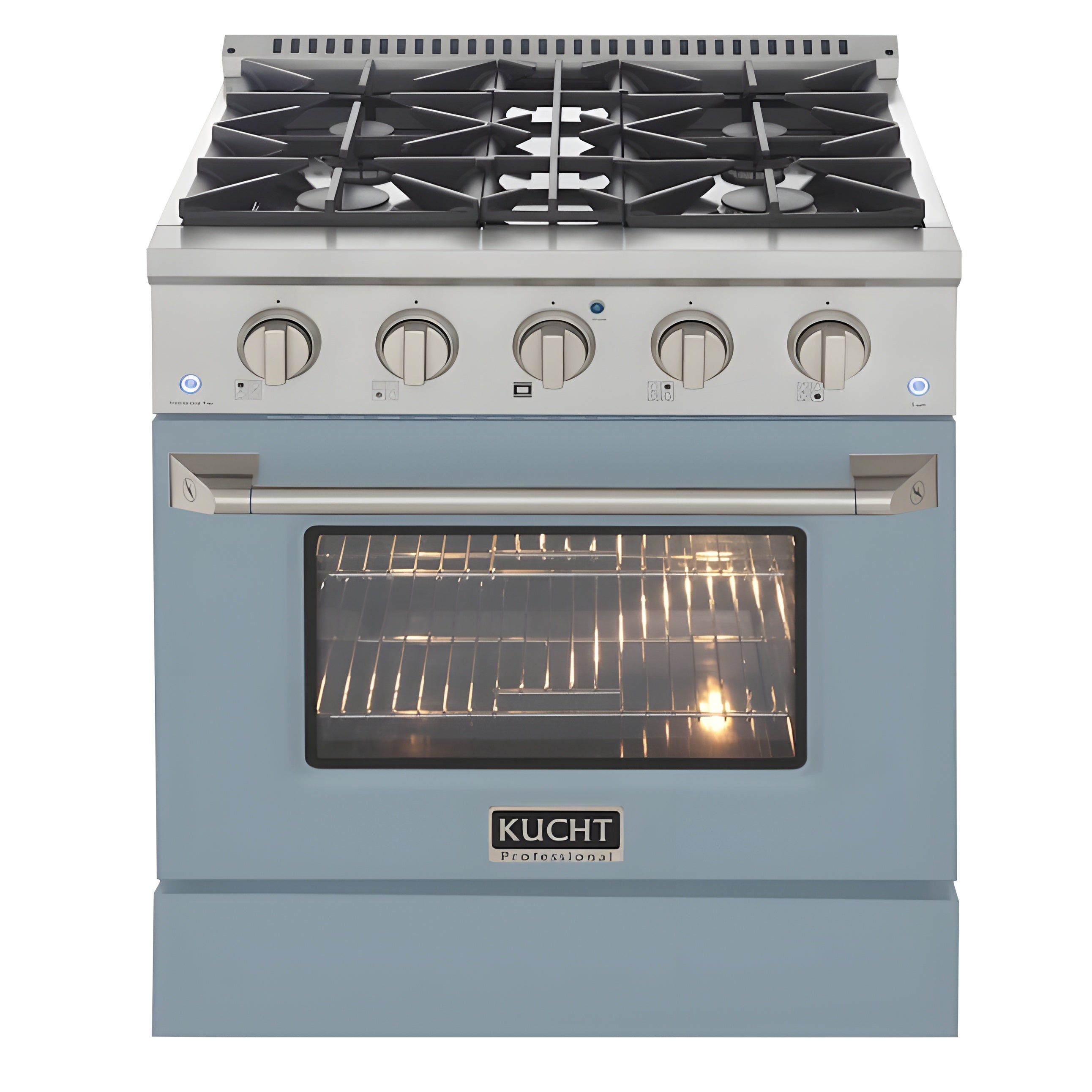 Kucht Professional 30" 4.2 cu ft. Natural Gas Range in Light Blue with Silver Accents -KNG301-LB