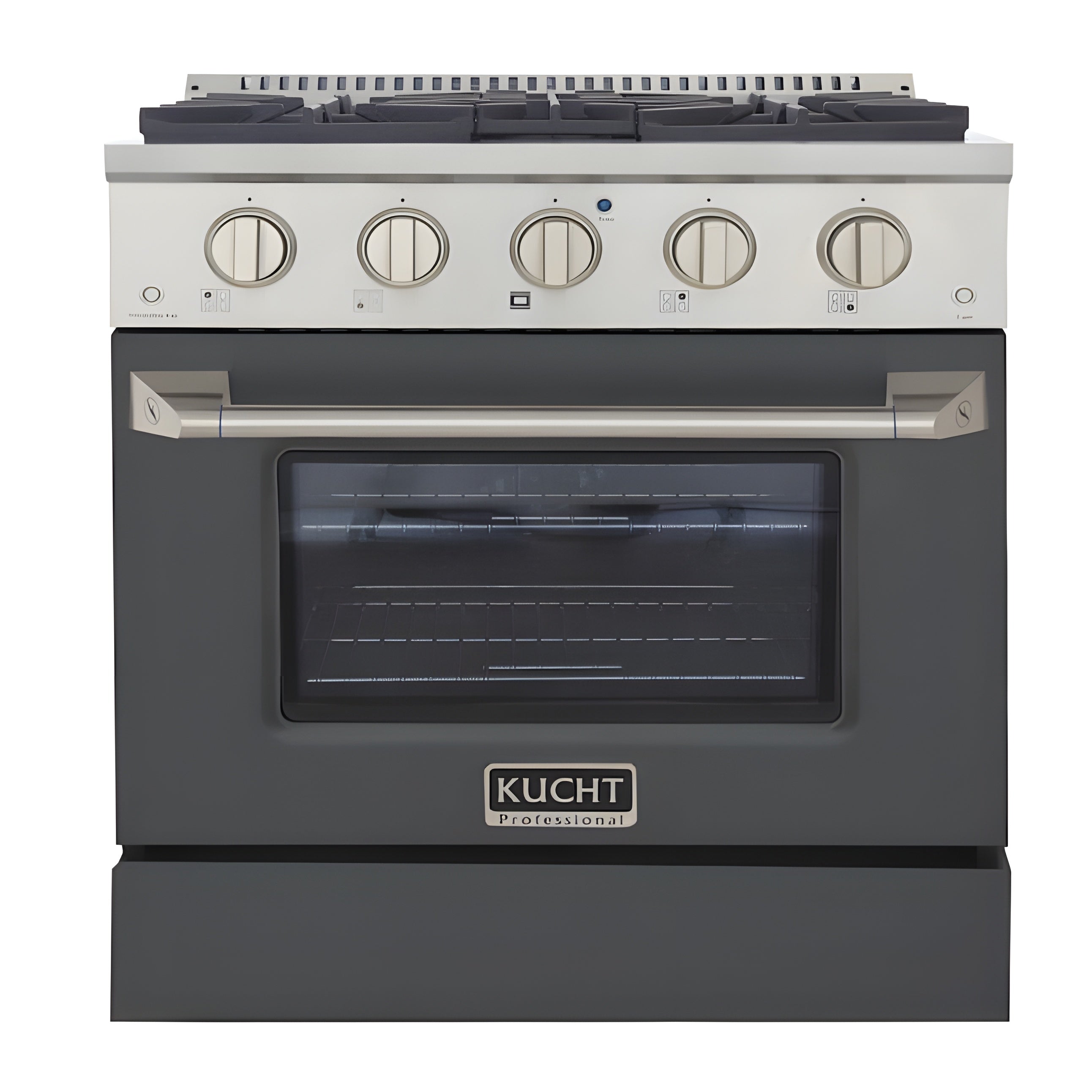 Kucht 30" Pro-Style Natural Gas Dual Fuel Range with 4 Burners in Gray - KDF302-GR