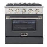 Kucht 30" Pro-Style Natural Gas Dual Fuel Range with 4 Burners in Gray - KDF302-GR