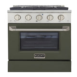 Kucht 30" Pro-Style Natural Gas Dual Fuel Range with 4 Burners in Olive Green - KDF302-OG