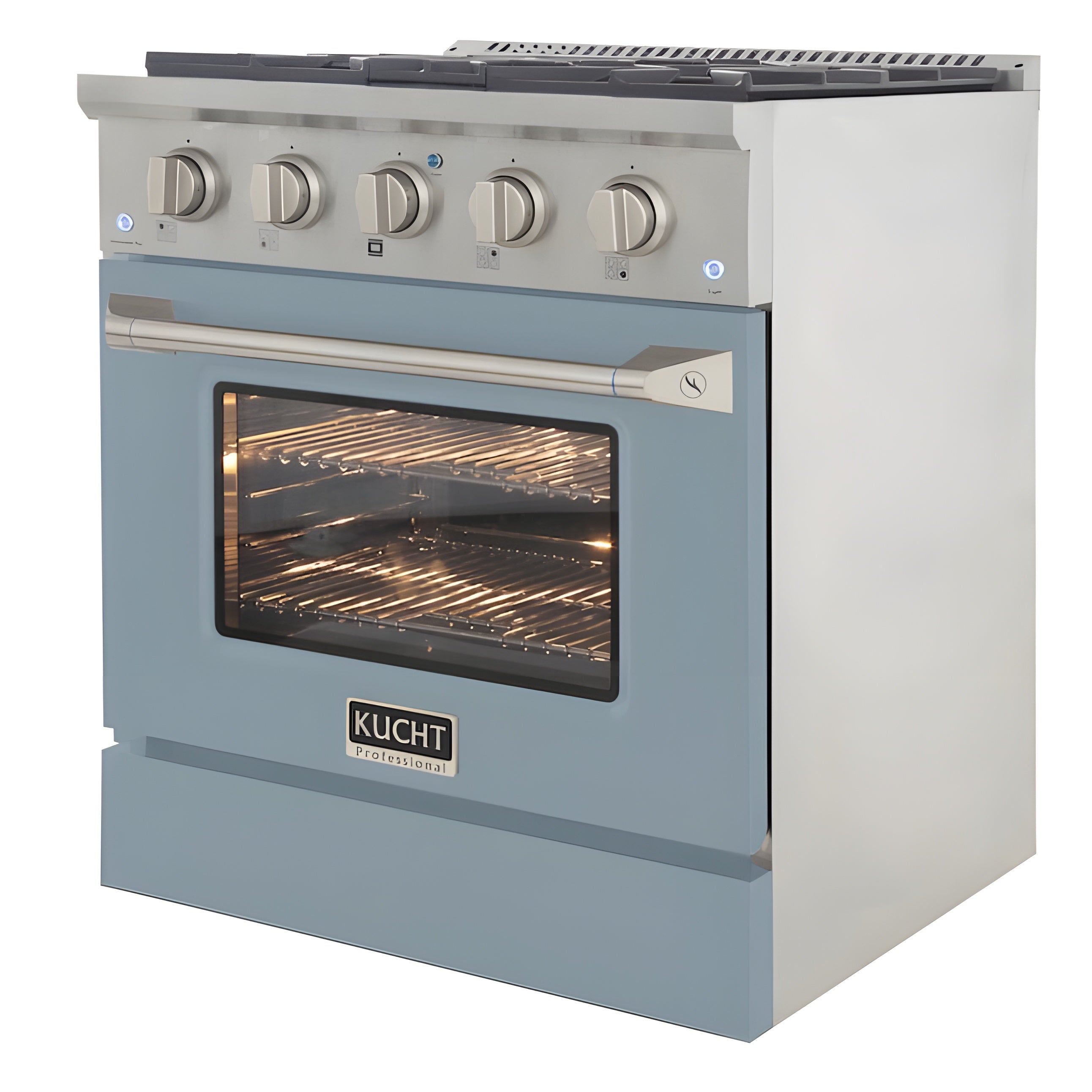 Kucht Professional 30" 4.2 cu ft. Natural Gas Range in Light Blue with Silver Accents -KNG301-LB