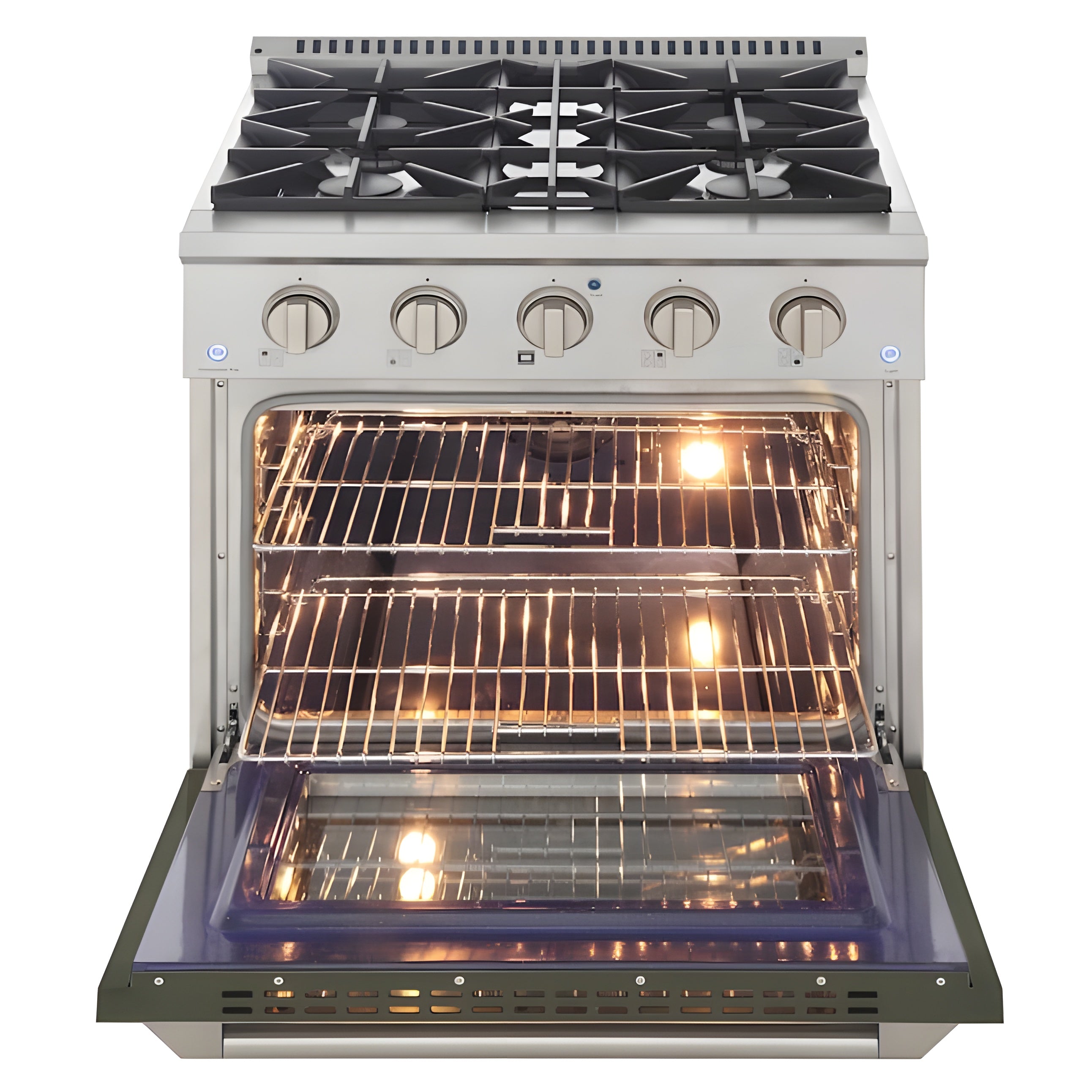 Kucht 30" Pro-Style Natural Gas Dual Fuel Range with 4 Burners in Olive Green - KDF302-OG