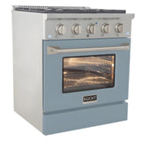 Kucht Professional 30" 4.2 cu ft. Propane Gas Range in Light Blue with Silver Accents - KNG301/LP-LB