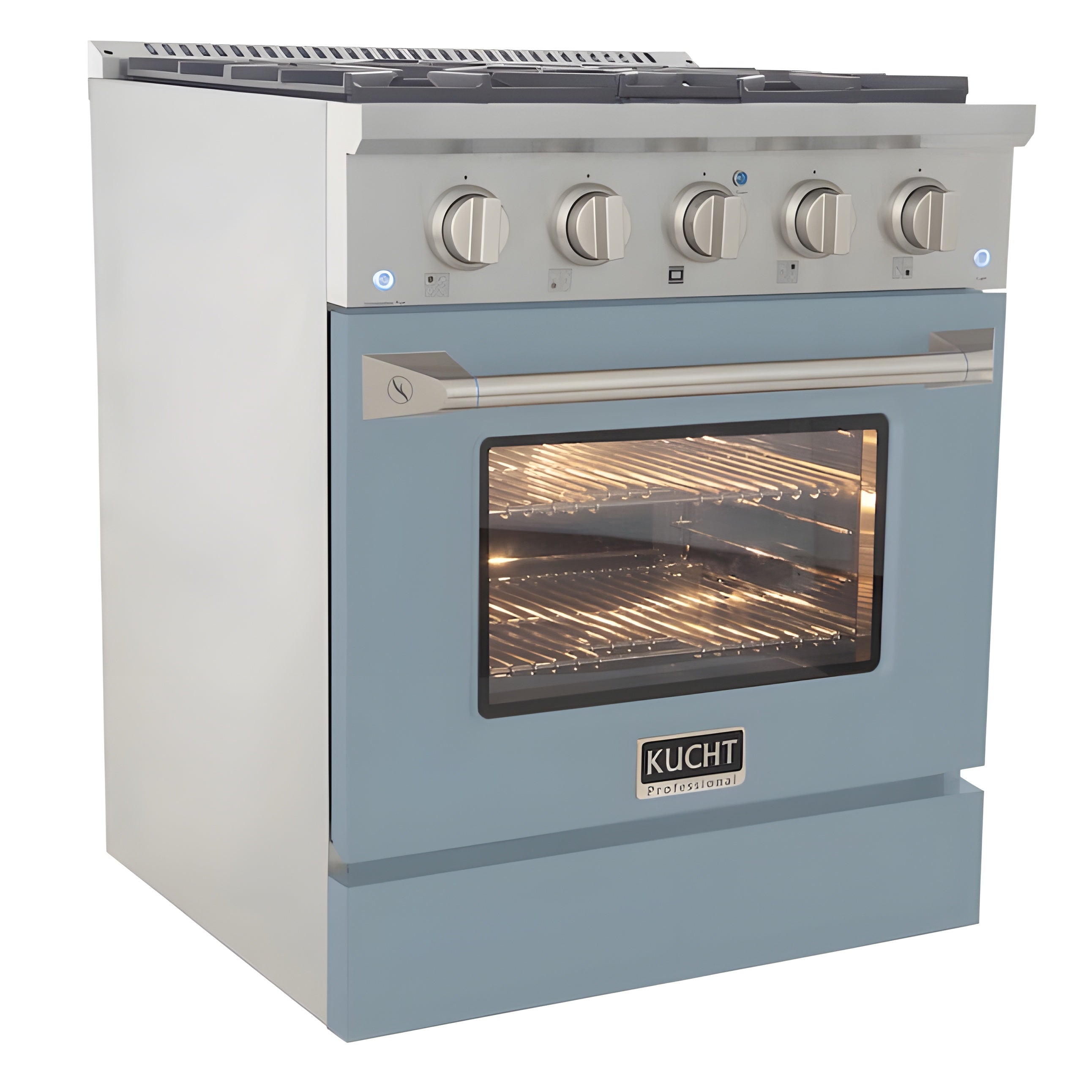 Kucht Professional 30" 4.2 cu ft. Natural Gas Range in Light Blue with Silver Accents -KNG301-LB