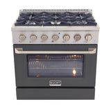 Kucht 36" Pro-Style Propane Gas Dual Fuel Range with 4 Burners in Black - KDF362/LP-K